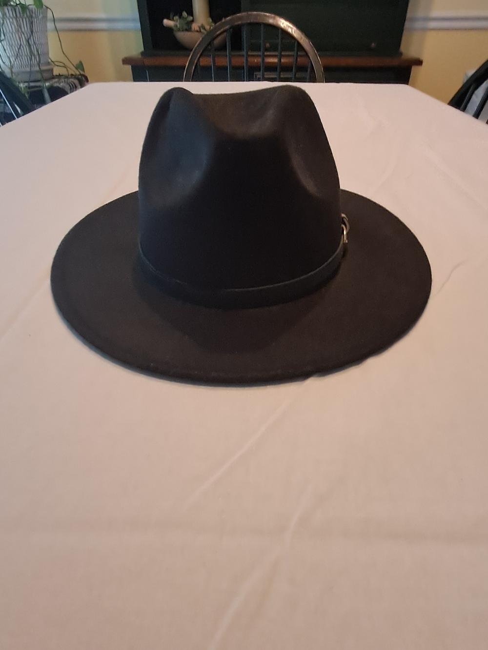 Classic Black Felt Wide-Brim Fedora